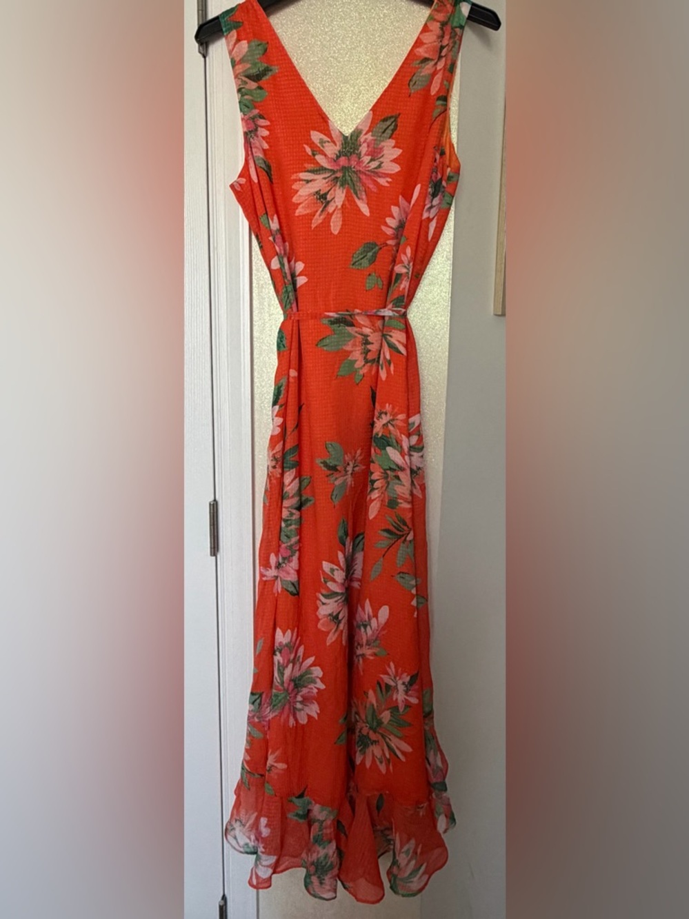 Tommy Bahama Orange Floral High-Low Maxi Dress - Picture 3 of 5